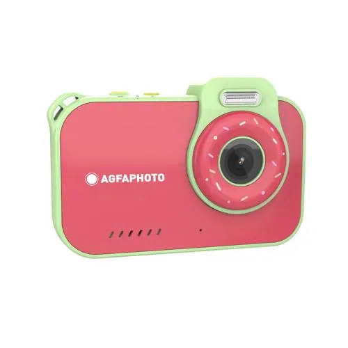 AgfaPhoto Realikids Cam Waterproof 2 – Wasserdichte Kinderkamera - Digitalkamera mit 12 MP und HD-Video, ideal für Wasserabenteuer bis 3 Meter. Inklusive Selfiemodus, kreativen Filtern und integrierten Spielen für endlosen Spaß.