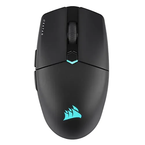 CORSAIR KATAR ELITE WIRELESS - Ultraleichte FPS Gaming Maus mit 10.000 DPI - Gaming Mäuse mit nur 69 g für mühelose Bewegungen. Bis zu 110 Stunden Akkulaufzeit und präziser 26.000 DPI Sensor für erstklassige Performance.