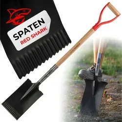 Spaten Strend Pro Premium Redshark, Gerade, Mit Holzstiel D 1150 Mm, 10 Jahre Garantie,