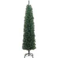 vidaXL Künstlicher Weihnachtsbaum Schlank 180 cm mit Ständer - Schlanker, realistischer Weihnachtsbaum aus PVC, 180 cm hoch. Ideal für Innen- und geschützten Außenbereich, mit stabilem Stahlständer und wiederverwendbar für kostengünstige Weihnachtsdekoration.