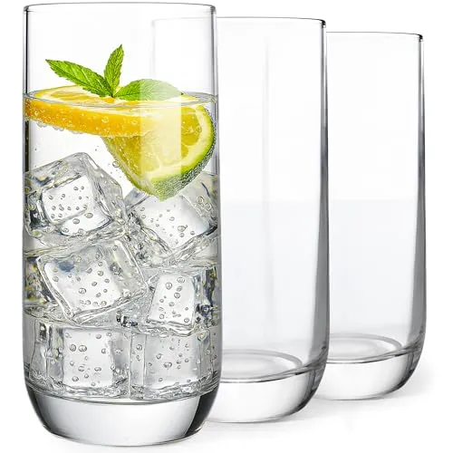 KONZEPT Gläser Set 6 teilig, 300 ml - Kristallklare Trinkgläser, verstärkter Boden – EU-Produktion, spülmaschinenfest, bleifrei – ideal für Wasser, Saft & Eisgetränke