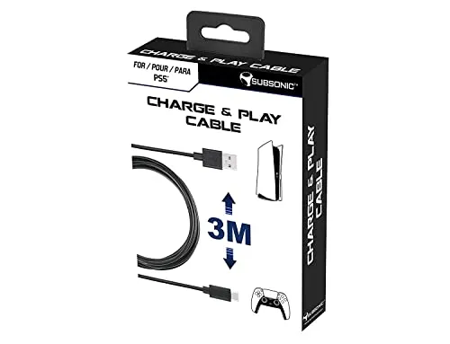 Subsonic - Zubehör - 3 Meter USB C XXL-Ladekabel für PS5-Controller - PlayStation 5