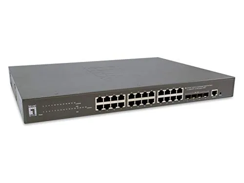 LevelOne Switch 24x GE GTP-2871 - 24-Port Gigabit PoE+ Switch - Hubs - Leistungsstarker 24-Port Gigabit Switch mit 400W PoE-Budget, ideal für energieeffiziente Netzwerklösungen in Unternehmen.