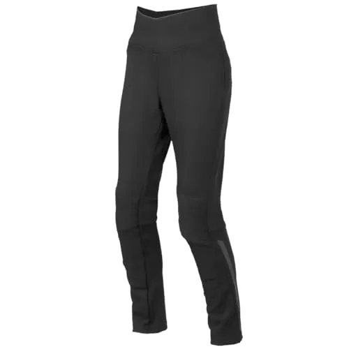 Büse Cara Damen Motorrad-Leggings, High-Waist Schnitt, elastisches Polyamidgewebe, Coolmax Teilinnenfutter, EN 17092 Schutzklasse AA, ImpacTec Protektoren, Motorradleggings, Schwarz