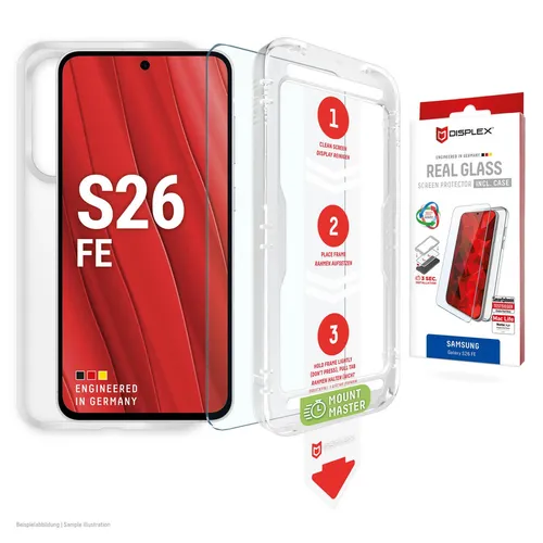 DISPLEX Panzerglas + Schutzhülle für Samsung Galaxy S26 FE