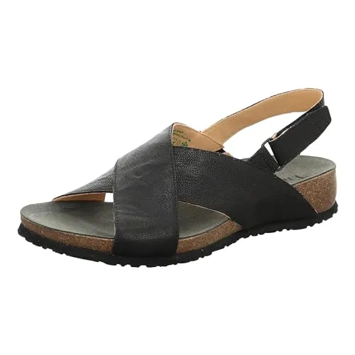 Think! Damen Julia Pantolette - Nachhaltige Eleganz in Schwarz - Wanderschuhe mit chromfrei gegerbtem Futterleder und pflanzlich gegerbtem Oberleder für umweltbewusste Trägerinnen.