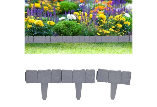 DEUBA® Rasenkante Kunststoff 5,0m - Flexible Beeteinfassung in Granitoptik - Beeteinfassungen aus UV-beständigem Kunststoff, ideal zur Abgrenzung von Rasen und Beeten. Einfache Montage und wetterfest - für ein gepflegtes Gartenbild!
