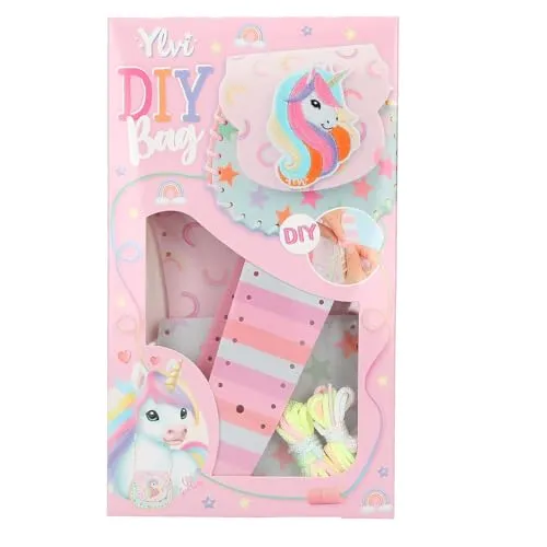 Depesche 12666 Ylvi - DIY Taschen Set zum Basteln einer Umhängetasche, Bastelset mit Filz-Zuschnitten, Fäden und Anleitung, Rosa