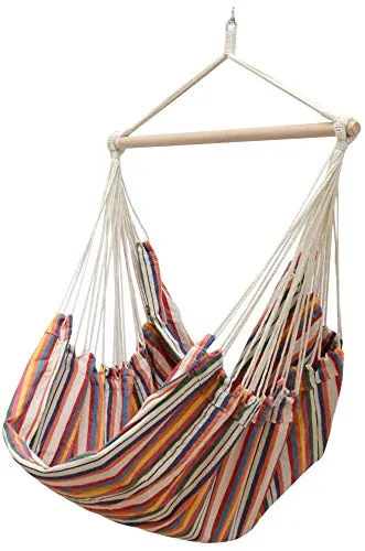 eyepower XL Hängesessel für 2 Personen - Boho Relaxstuhl für Garten & Balkon - Hängesessel aus 100% Baumwolle, belastbar bis 150 kg. Ideal für drinnen und draußen, bietet gemütlichen Sitzkomfort und ist perfekt zum Entspannen.