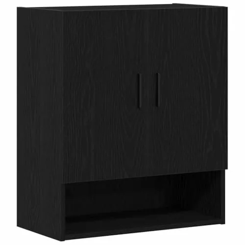 vidaXL Wandschrank Schwarz Eiche 60x31x70 cm - Home-Office-Aufbewahrungsschrank mit stilvollem Design, viel Stauraum und einfacher Montage – ideal für ein aufgeräumtes und modernes Ambiente.