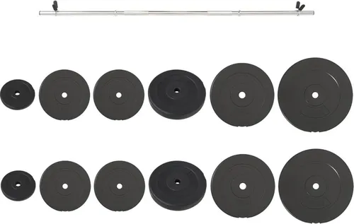 vidaXL Langhantel mit Gewichten 90 kg - Hantelset mit 90 kg, ideal für vielseitiges Krafttraining. Robuste Langhantelstange und beschichtete Gewichtsscheiben sorgen für Sicherheit und Langlebigkeit.