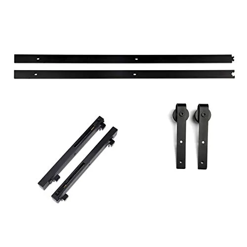 Sotech Schiebetüren Set LOUNGE-1 2tlg. 2 m mit Soft-Close - Schiebetore: Hochwertiges Schiebetürsystem aus massivem Stahl, ideal für schwere Türen bis 100 kg. Mit Soft-Close-Funktion für sanftes Schließen und mehr Sicherheit durch Aushängesicherung.