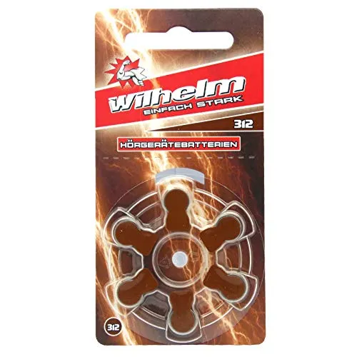 WILHELM Hörgerätebatterien Typ 312 braun Hörgerätbatterie PR41 ZL3 1,4/1,45 V 6 x