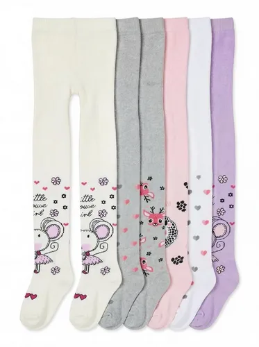 TupTam Strickstrumpfhose 6er Pack für Mädchen - Bunte, gemusterte Strickstrumpfhosen in Größe 62-74, aus 76% Baumwolle für hohen Tragekomfort – ideal für kleine Modebewusste.