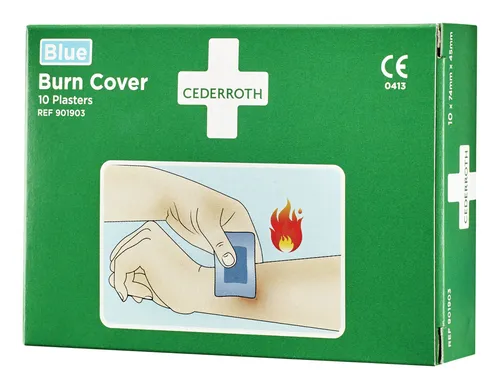 Cederroth Brandpflaster 10 Stück - Lebensmitteltauglich - Inhalt: 10 sterile Brandpflaster (74 x 45 mm) für die Erste Hilfe. Passt perfekt in jede Station, sorgt für ein feuchtes Wundklima und erleichtert die Heilung. Ideal auch für kleinere Schnitt- und Schürfwunden.