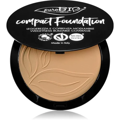 puroBIO Cosmetics Compact Foundation das pudrige Kompakt-Make-up LSF 10 Farbton 03 9 g