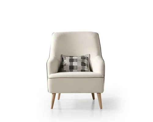Stylischer Moderner Sessel Textil in Weiß für Wohnzimmer - Einzelner, eleganter Sessel in modernem Design, ideal für entspannte Stunden im Wohnzimmer. Mit hochwertigem Textilbezug und stabiler Konstruktion für langanhaltenden Komfort.