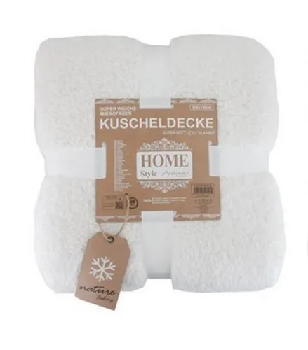 VewoTex Wohndecke Teddy Kuscheldecke 150 x 200 cm - Kunstfelldecke in flauschiger Mikrofaser-Optik, ideal für kuschelige Abende - 100% Polyester, maschinenwaschbar bei 30°C.