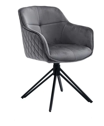 SalesFever Armlehnstuhl mit 360° Drehfunktion in Grau