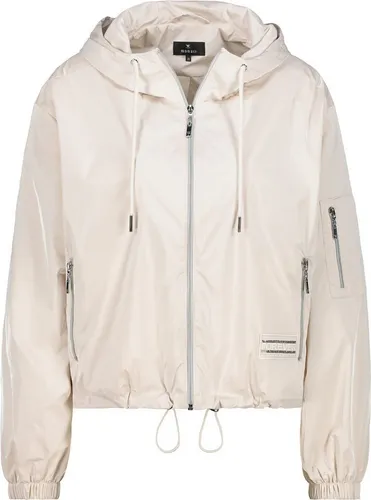 Beige Outdoor Jacke Größe 36 - Modische Jacke mit Kapuze, ideal für Outdoor-Aktivitäten. Praktische Reißverschlusstaschen und elastische Ärmelbündchen sorgen für optimalen Tragekomfort.