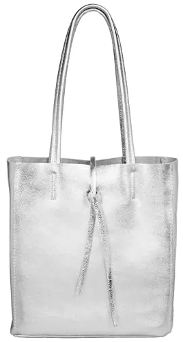 Caspar mittelgroße Leder Shopper Schultertasche - CLASSIC LINE - Modell No.814 - Damen-Shopper aus echtem italienischem Leder, mit praktischem Sicherheitsfach und stilvollem Design, ideal für den Alltag und Stadtbummel.