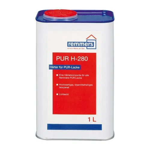 Remmers PUR H-280-Härter - farblos 1ltr - Hochwertiger Härter für lösemittelbasierte PUR-Lacke, ideal für gebleichte Hölzer und frei von aromatenhaltigen Lösemitteln.