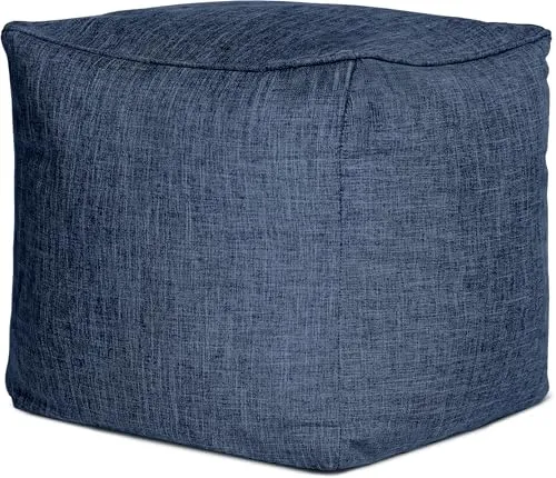 Green Bean Sitzsack-Hocker Dunkelblau 40x40x40cm - Bequemer Fußhocker aus Leinen - Vielseitiger Sitzsack-Hocker in Dunkelblau mit abnehmbarem, waschbarem Leinenbezug. Ideal als Fußhocker oder Sitzalternative. Nachfüllbares Inlet mit EPS-Perlen für optimalen Komfort. Pflegeleicht und praktisch für jeden Wohnraum.