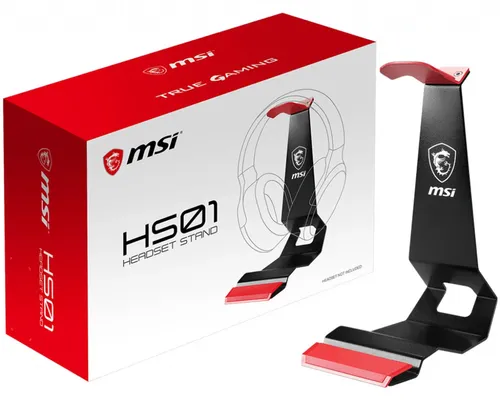 MSI HS01 Headset Ständer - Kopfhörer-Halterung mit rutschfester Basis und elegantem Design, ideal für Gamer zur sicheren und stilvollen Aufbewahrung von Headsets.