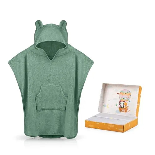 Fuchs&Panda® Badeponcho Kinder EXTRA warm, weich & kuschelig - Bademäntel für Baby-Jungen, aus 100% Bambus mit hypoallergenen und antibakteriellen Eigenschaften, ideal für kuschelige Wärme nach dem Baden. Perfekt als Geschenk!