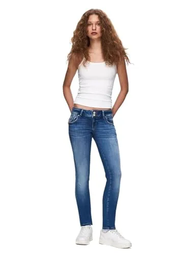 LTB Damen Jeans Molly 200 Low Waist - Slim Fit - Blau - Stylische Slim Fit Jeans für Damen mit niedrigem Bund, aus 95% Baumwolle für optimalen Tragekomfort und vielseitige Kombinationsmöglichkeiten.