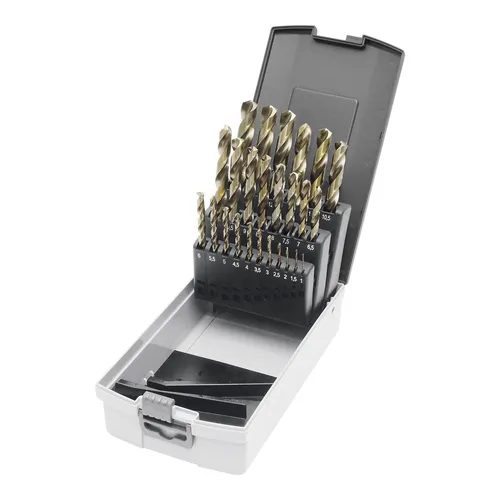 Kraftwerk 25-tlg. HSSE-Co 5 Spiralbohrer Sortiment Ø 1-13/0.5 mm