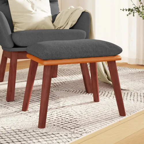 vidaXL Dunkelgrauer Fußhocker 45x29,5x35 cm - Stylischer und stabiler Hocker aus hochwertigem Stoff und Kunstleder. Ideal zum Entspannen oder als zusätzliche Sitzgelegenheit. Passt perfekt in jedes Wohnambiente.