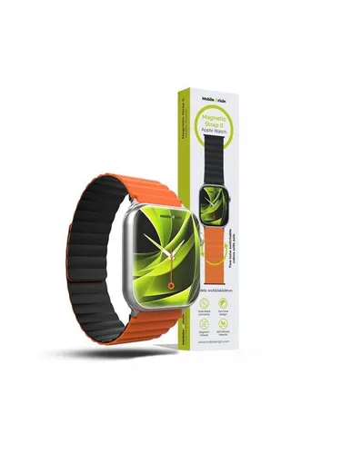 Mobile Origin Magnetic Watch Strap II - orange/black - Apple Watch 49mm/46mm/45mm/44mm