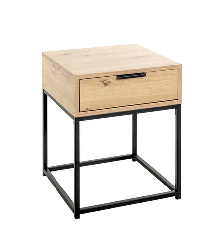 HAKU Möbel Konsole Nachttisch schwarz 40x40x50 cm - Mehrzwecktisch mit robustem Metallgestell, ideal als Nachttisch oder Ablagefläche im Schlafzimmer, dekorativ und praktisch zugleich.