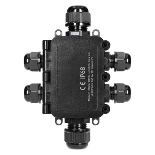 MIRATIC Wasserdichte Abzweigdose für Außenbereich IP68 Verteilerdose Aufputz HD Abzweigdose Aufputz 0,5 – 6,0 mm² Kabelanschlussdose Ø 7 – 12 mm UV und stoßbeständig IK09 (6 Wege: 2xM20, 4xM16)