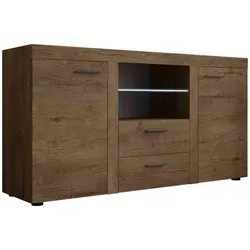 Mirjan24 Kommode aus Eiche mit 3 Schubladen - Elegante Kommode in Eiche, Maße: 156x82x40 cm. Ideal für das Wohnzimmer, bietet viel Stauraum und wird mit einfacher Montageanleitung geliefert. Hochwertige Materialien und modernes Design für jeden Raum.