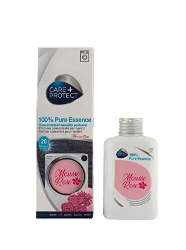 CARE + PROTECT Mousse Rose, 100% Pure Essence, Duftspender Wäsche, 100 ml | Bis zu 5 Wochen Frische, 20 Zyklen, Umhüllender Rosenduft, Wenige Tropfen Genügen, Geruchshemmend