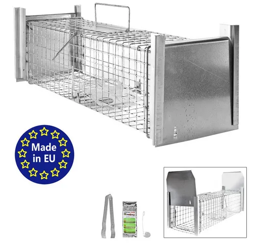 Petigi Lebendfalle Marderfalle 65 x 17 x 17 cm - Lebendfalle für Marder, Frettchen & mehr, sicher und wiederverwendbar. Ideal für unauffällige Platzierung und einfacher Transport dank Tragegriff.