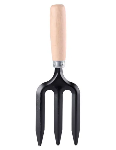 Garronda Blumengabel Mini Gartengabel klein Pflanzgabel mit Holzgriff Blumengabel GD-0005