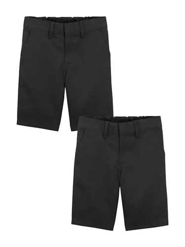 NEXT Jungen Shorts für die Schule mit Flacher Front, 2er-Pack Schwarz 110