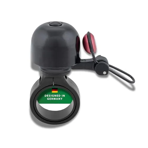 CONTEC Fahrrad-Klingel Diamond Bing, Bike-Glocke, Bell, mit Lenker-Klemmung, 22,2 mm Durchmesser, Universal-Halterung, verstellbar, laut, Messing, rot