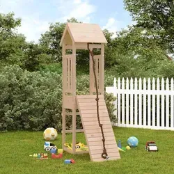 Spielturm mit Kletterwand aus massivem Kiefernholz - Spieltürme aus robustem Kiefernholz, ideal für endlosen Spielspaß im eigenen Garten mit Kletterwand, Sandkasten und sicherem Design für Kinder von 3-8 Jahren.
