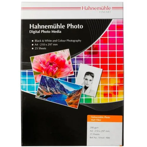 Inkjet Fotopapier 25BL HAHNEMÜHLE 200g A4 DIN - Hochwertiges Fotopapier für brillante Druckergebnisse, ideal für professionelle Fotografie und kreative Projekte