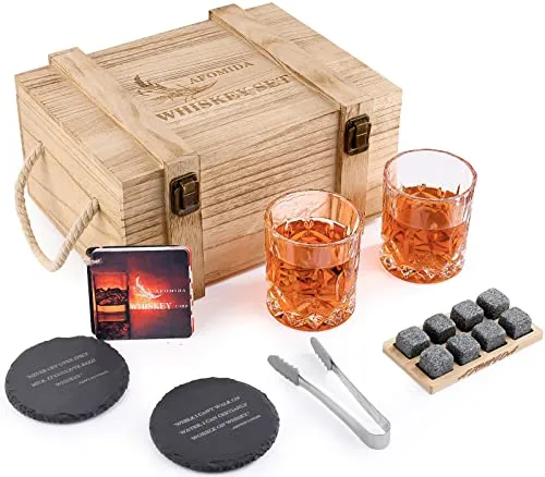 Whisky Glas und Stein Set Geschenk für Männer Ehemann Papa Besonderes Geschenk