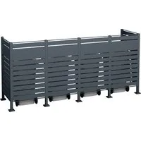Westmann Mülltonnenverkleidung Planum 4er Box, anthrazit - Mülltonnenboxen, moderne und funktionale Lösung zur optischen Aufwertung Ihres Außenbereichs, schützt Mülltonnen stilvoll und platzsparend.