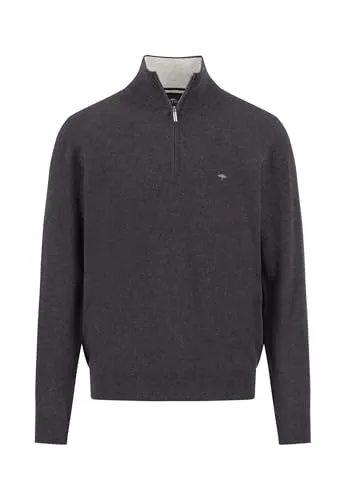 FYNCH-HATTON Troyer Zip Merino C XXXL - Herren-Pullover aus 90% Wolle und 10% Kaschmir, für ein warmes und luxuriöses Tragegefühl, ideal für kühle Tage.