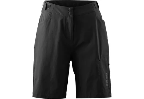Gonso Adventure Shorts W black (M10900) 38 - Damen Radhosen & Shorts mit elastischer Passform und strapazierfähigem 4-Way-Stretch-Material für maximale Bewegungsfreiheit. Inklusive einknöpfbarer Radunterhose mit DRY UP AIR Sitzpolster für optimalen Komfort.