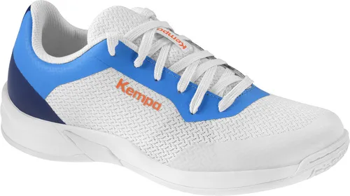 Kempa Hallen-Sport-Schuhe Kourtfly Three W Women 2008677_01 blau/weiß 3.5 - Hallenschuhe mit rutschfester Gummisohle für optimalen Halt bei schnellen Bewegungen. Verstärkungen im Obermaterial bieten zusätzlichen Schutz und Komfort.