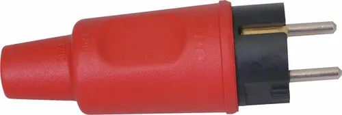 Kopp Schutzkontakt Kupplung / Stecker Gummi Vollgummi IP20 IP44 Stecker IP44 mit Knickschutz rot schwer