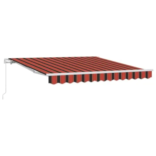 vidaXL Einziehbare Markise mit Roten und Schwarzen Streifen 300 x 250 cm - Markise für Garten und Terrasse, bietet UV-Schutz und verstellbare Schattenoptionen für maximalen Komfort im Freien.